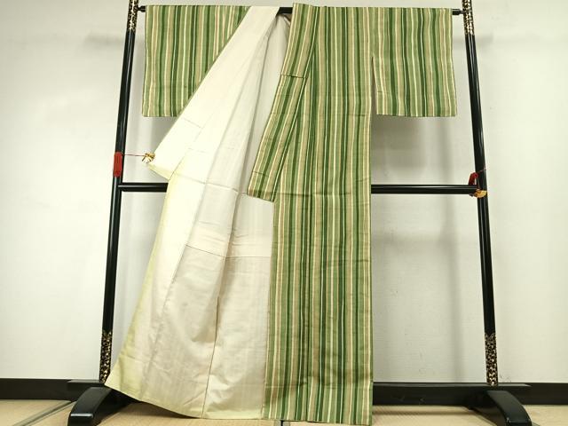 平和屋着物●上質な紬 縞 正絹 逸品 AABJ4083fy