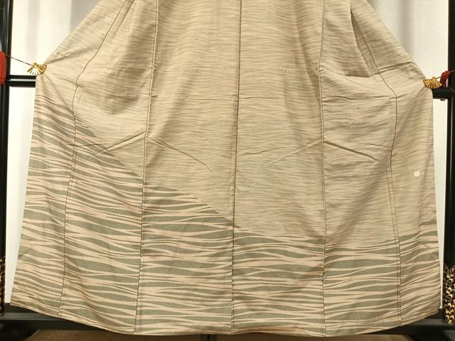 平和屋着物●訪問着 紬地 作家物 幾何学文様 正絹 逸品 AABJ4091fy