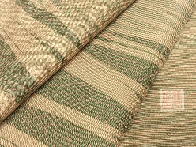 平和屋着物●訪問着 紬地 作家物 幾何学文様 正絹 逸品 AABJ4091fy
