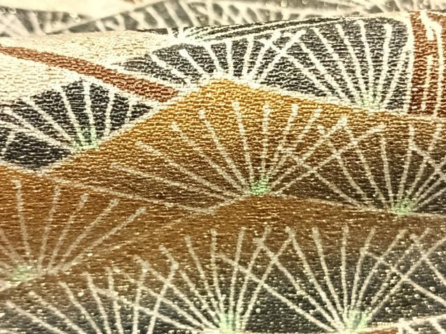 平和屋着物●草木染友禅作家 小山仁郎 訪問着 枝松文 金通し地 ますいわ屋扱い 正絹 逸品 AABJ4097fy