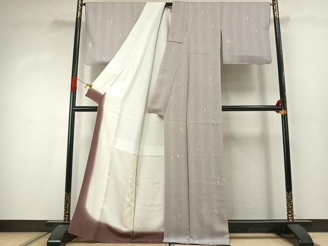 平和屋着物●上質な小紋 唐草文 金彩 正絹 逸品 AABJ4098fy