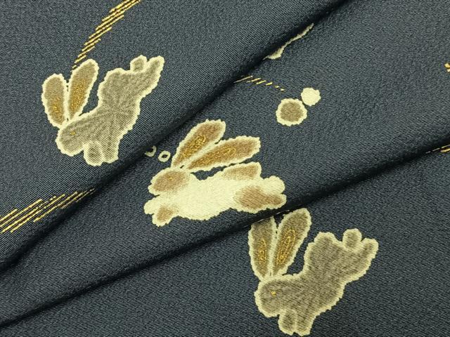 平和屋着物●上質な小紋 兎 金彩 正絹 逸品 AABJ4106fy
