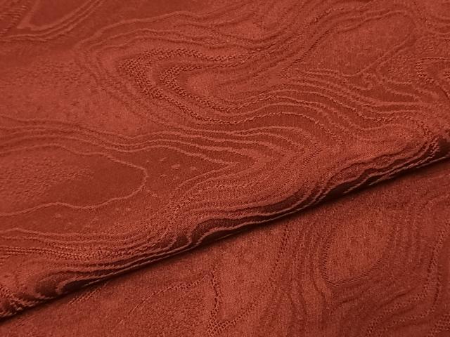 平和屋着物●上質な色無地 墨流し地紋 海老茶色 正絹 逸品 AABJ4116fy