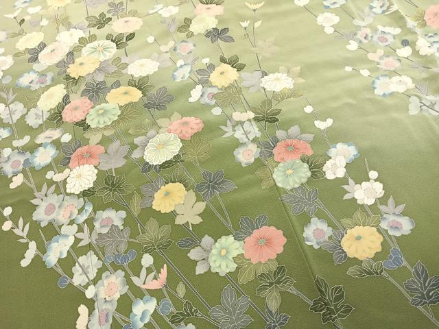 平和屋着物●訪問着 友禅 作家物 枝花文 暈し染め やまと誂製 正絹 逸品 未使用 AABJ4117fy