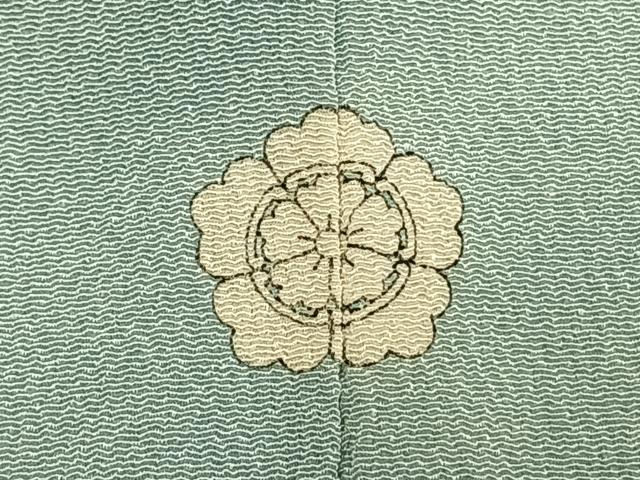 平和屋着物●訪問着 型染め 花蝶文 鬼しぼ縮緬 やまと誂製 正絹 逸品 AABJ4121fy