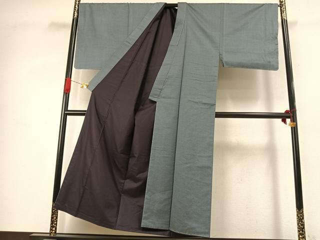 平和屋着物●男性 お召 アンサンブル 100亀甲 総詰め 正絹 逸品 AABJ4122fy