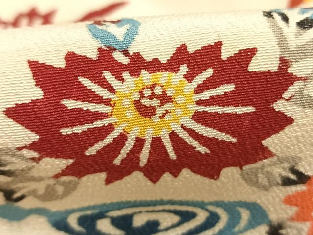平和屋着物●上質な小紋 型染め 花鳥文 正絹 逸品 AABJ4123fy
