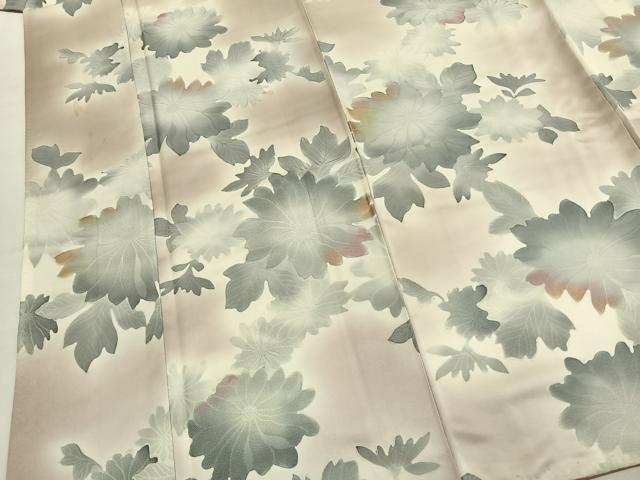 平和屋着物●上質な小紋 地紋起こし 草花文 正絹 逸品 AABJ4124fy