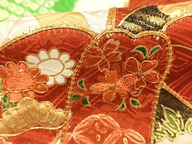 平和屋着物●豪華振袖 駒刺繍 絞り 笹竹花文 金糸 金彩 正絹 逸品 AABJ4134fy