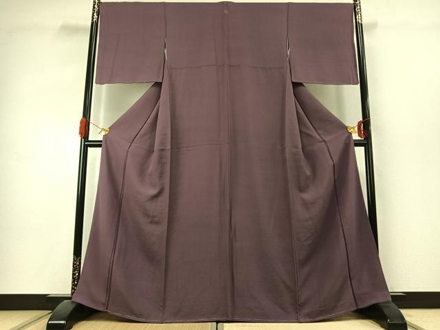 平和屋着物●上質な色無地 二藍色 正絹 逸品 AABJ4140fy
