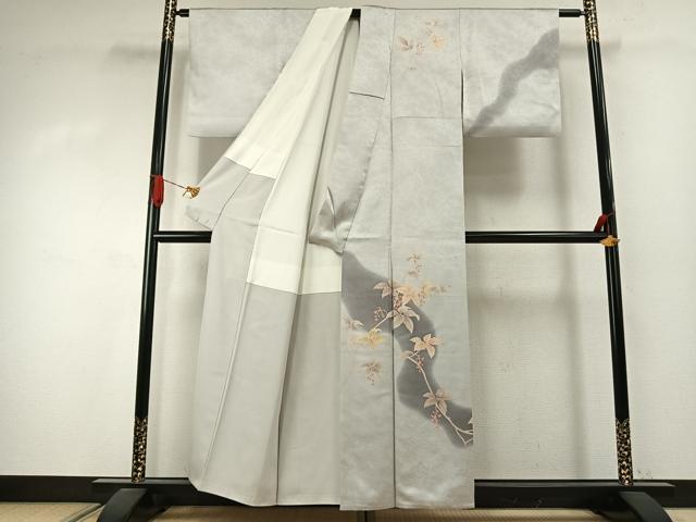 平和屋着物●訪問着 刺繍 南天文 暈し染め 正絹 逸品 AABJ4142fy