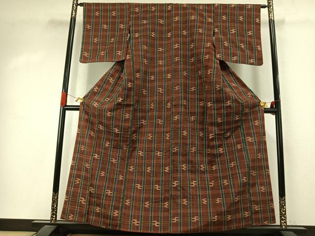 平和屋着物●上質な紬 琉球絣 正絹 逸品 AABJ4144fy