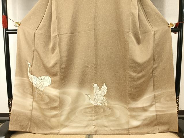 平和屋着物●訪問着 作家物 刺繍 鶴 暈し染め 金糸 金彩 正絹 逸品 AABJ4146fy