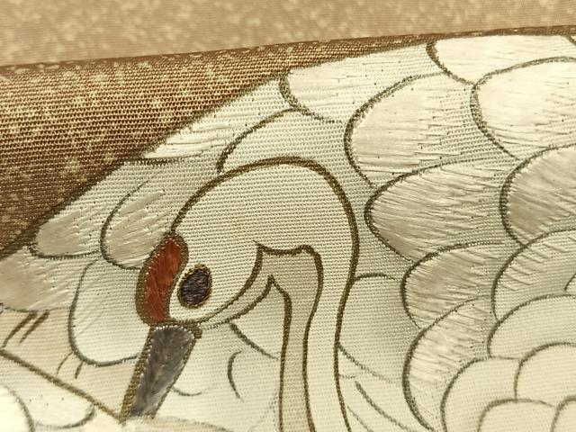 平和屋着物●訪問着 作家物 刺繍 鶴 暈し染め 金糸 金彩 正絹 逸品 AABJ4146fy