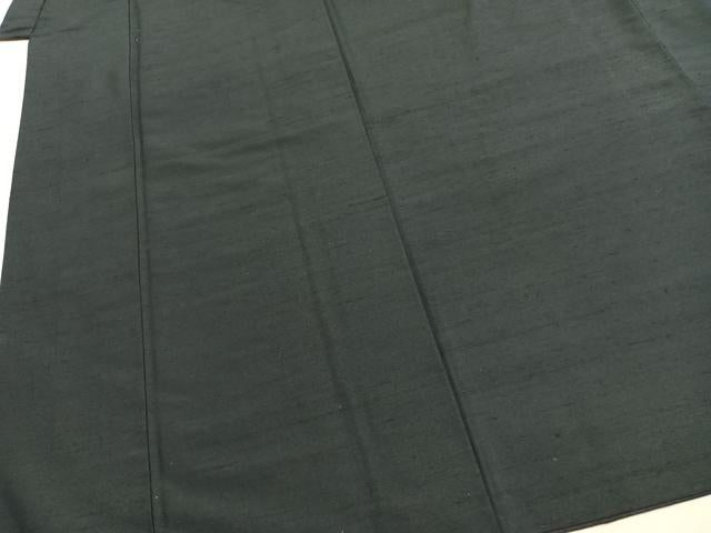 平和屋着物●男性 紬 アンサンブル 高麗納戸色 キングサイズ 正絹 逸品 AABJ4148fy