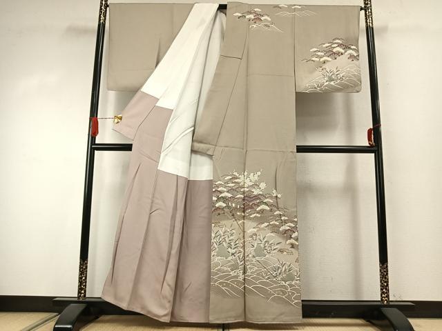 平和屋着物●訪問着 風景松文 暈し染め 金彩 正絹 逸品 AABJ4150fy