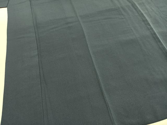平和屋着物●上質な色無地 鉄御納戸色 正絹 逸品 AABJ4153fy