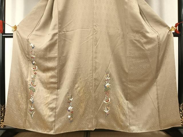 平和屋着物●訪問着 花蝶文 金彩 正絹 逸品 AABJ4154fy