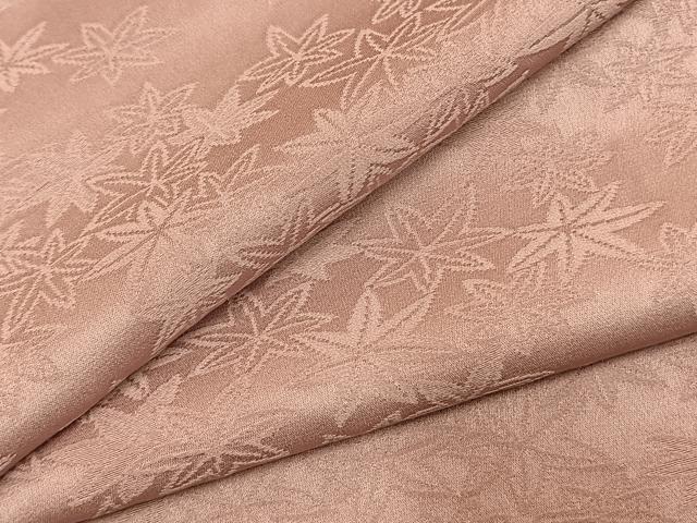 平和屋着物●上質な色無地 舞葉地紋 撫子色 正絹 逸品 AABJ4157fy