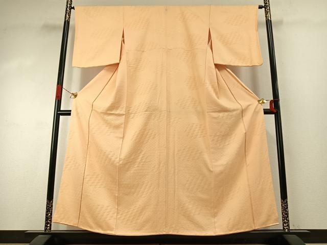 平和屋着物●上質な色無地 切嵌地紋 雄黄色 正絹 逸品 AABJ4158fy
