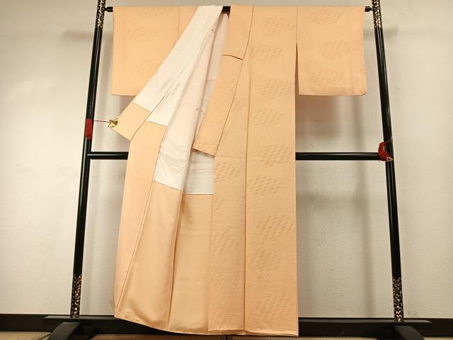 平和屋着物●上質な色無地 切嵌地紋 雄黄色 正絹 逸品 AABJ4158fy