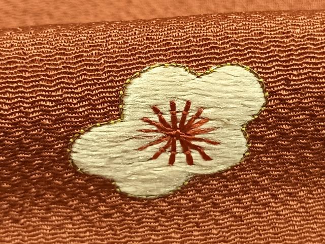 平和屋着物●訪問着 総刺繍 松葉 舞花文 暈し染め 金糸 鬼しぼ縮緬 正絹 逸品 AABJ4160fy