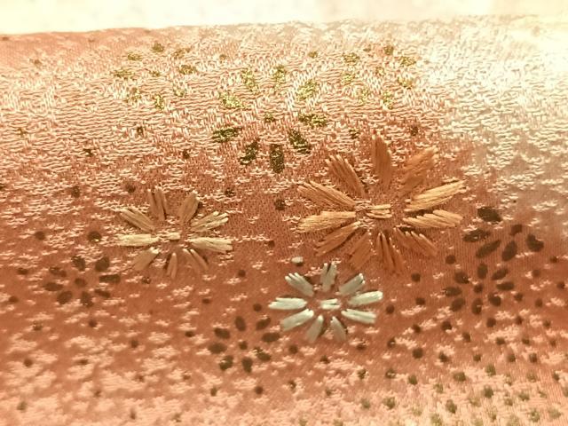 平和屋着物●訪問着 総刺繍 絞り 舞花文 金彩 正絹 逸品 AABJ4172fy