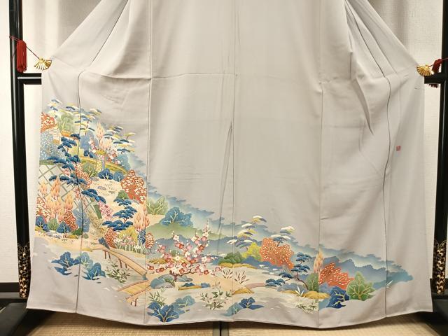 平和屋着物●豪華色留袖 風景花文 暈し染め 正絹 逸品 AABJ4175fy
