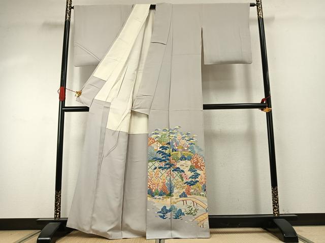 平和屋着物●豪華色留袖 風景花文 暈し染め 正絹 逸品 AABJ4175fy