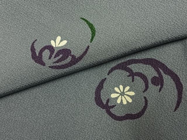 平和屋着物●上質な小紋 型染め 舞花文 正絹 逸品 AABJ4178fy