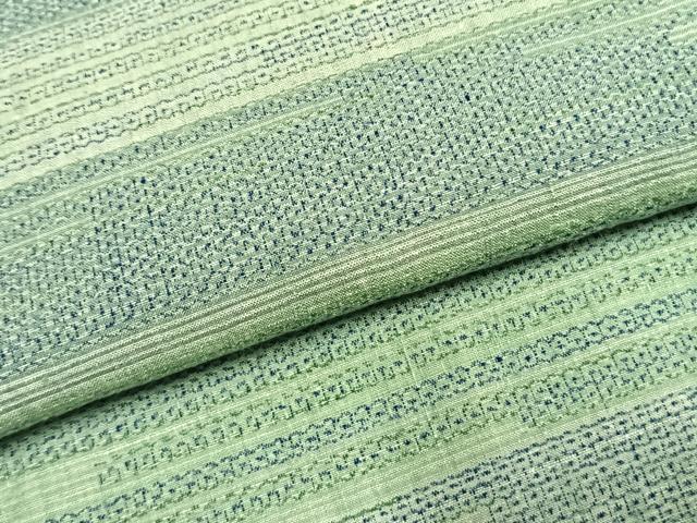 平和屋着物●本場結城紬 重要無形文化財 100亀甲 横段文 正絹 逸品 AABJ4182fy