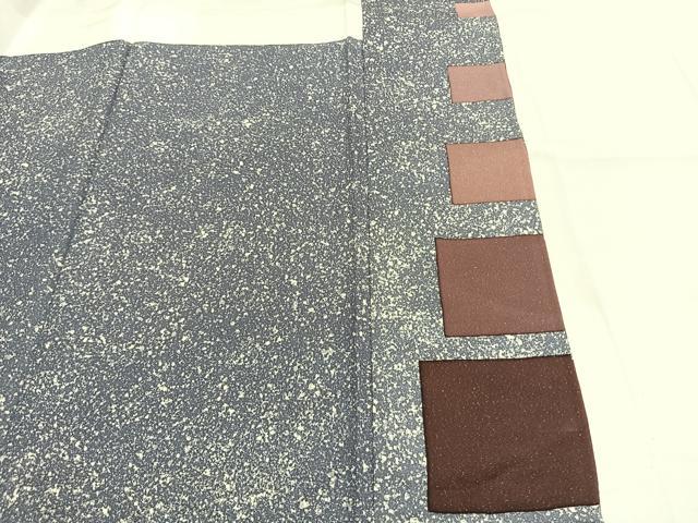 平和屋着物●訪問着 幾何学文様 たたき染め 金通し地 正絹 逸品 AABJ4192fy