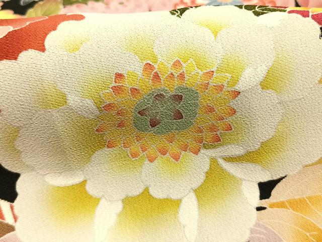 平和屋着物●本加賀友禅作家 矢田博 黒留袖 草花文 仮絵羽 正絹 逸品 未使用 AABJ4207fy