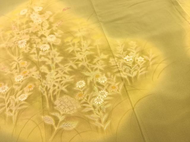 平和屋着物●訪問着 草花文 暈し染め 金彩 鈴乃屋扱い 正絹 逸品 AABJ4211fy