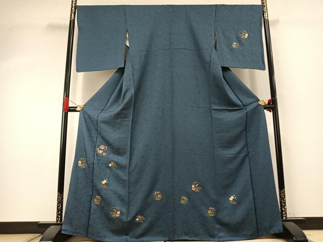 平和屋着物●訪問着 総刺繍 草花文 金糸 ますいわ屋扱い 正絹 逸品 AABJ4215fy