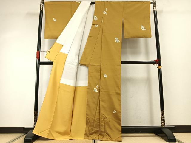 平和屋着物●上質な紬 笹竹文 正絹 逸品 AABJ4221fy