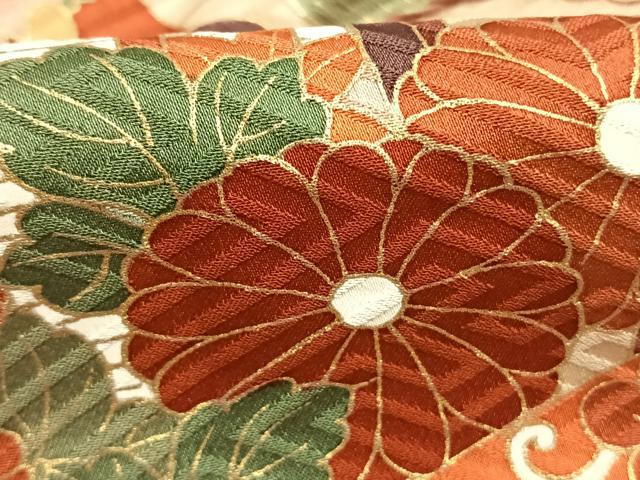 平和屋着物●豪華振袖 御所車花文 金彩 ますいわ屋扱い 正絹 逸品 AABJ4224fy