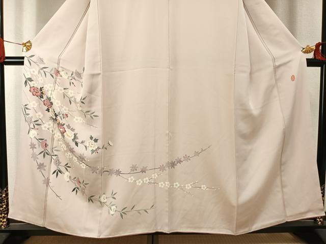 平和屋着物●本加賀友禅作家 金丸充夫 訪問着 枝花文 正絹 逸品 AABJ4230fy