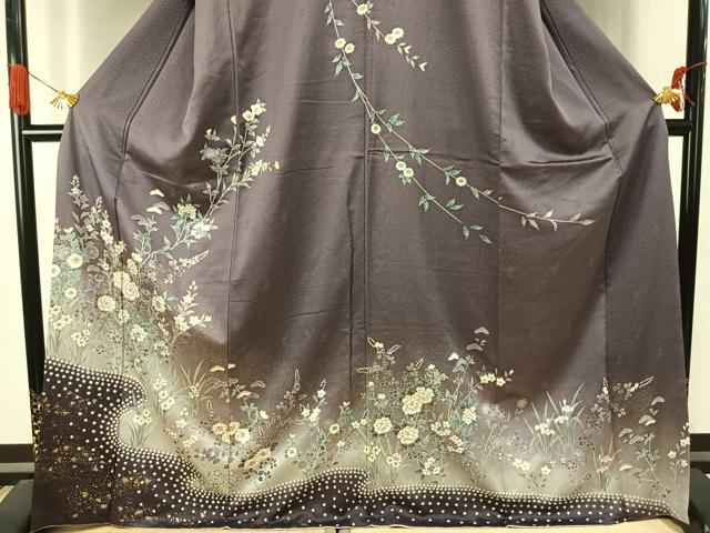平和屋着物●訪問着 草花文 暈し染め 金彩 正絹 逸品 AABJ4242fy