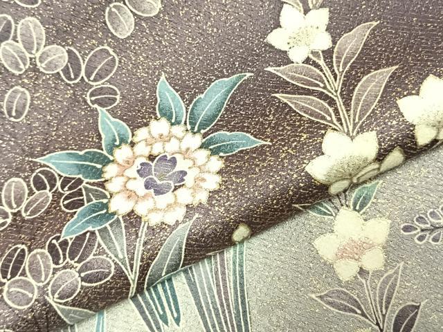 平和屋着物●訪問着 草花文 暈し染め 金彩 正絹 逸品 AABJ4242fy