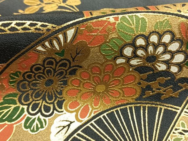 平和屋着物●豪華色留袖 扇面花文 暈し染め 金彩 正絹 逸品 AABJ4251fy