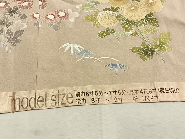 平和屋着物●訪問着 駒刺繍 草花文 暈し染め 金彩 仮絵羽 正絹 逸品 未使用 AABJ4255fy