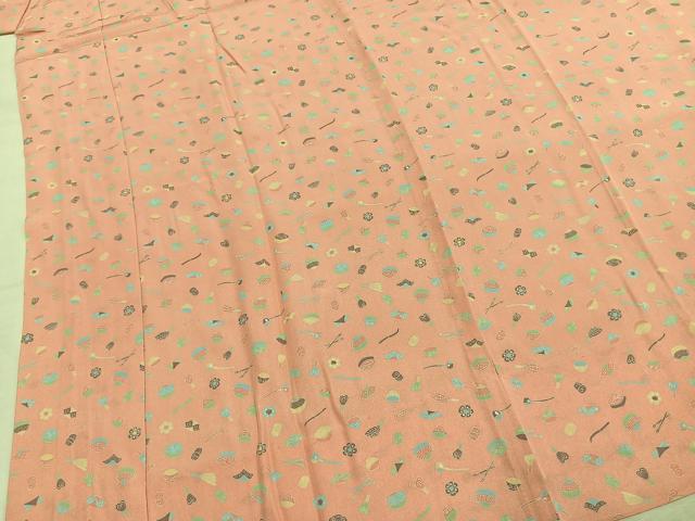 平和屋着物●長襦袢 無双仕立て 茶道具 半衿刺繍 正絹 逸品 未使用 AABJ4258fy