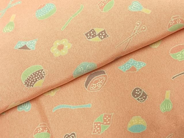 平和屋着物●長襦袢 無双仕立て 茶道具 半衿刺繍 正絹 逸品 未使用 AABJ4258fy
