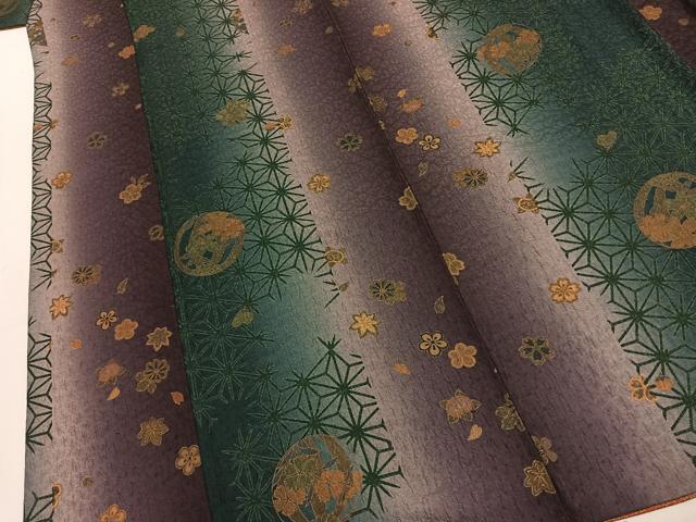 平和屋着物●上質な小紋 草花文 暈し染め 正絹 逸品 AABJ4261fy