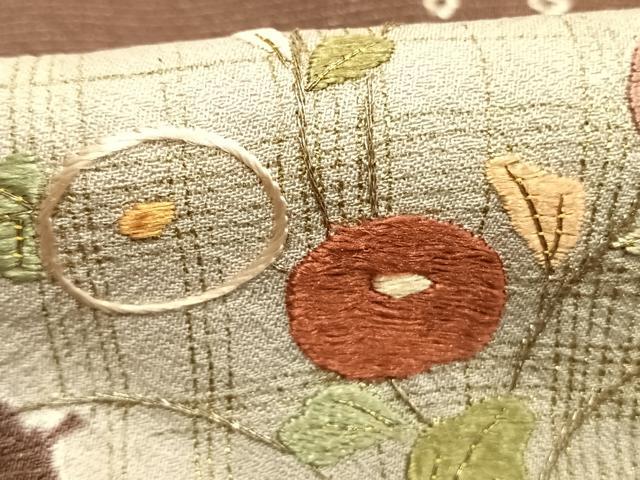 平和屋着物●訪問着 杢目絞り 刺繍 雪輪花文 金彩 正絹 逸品 AABJ4276fy