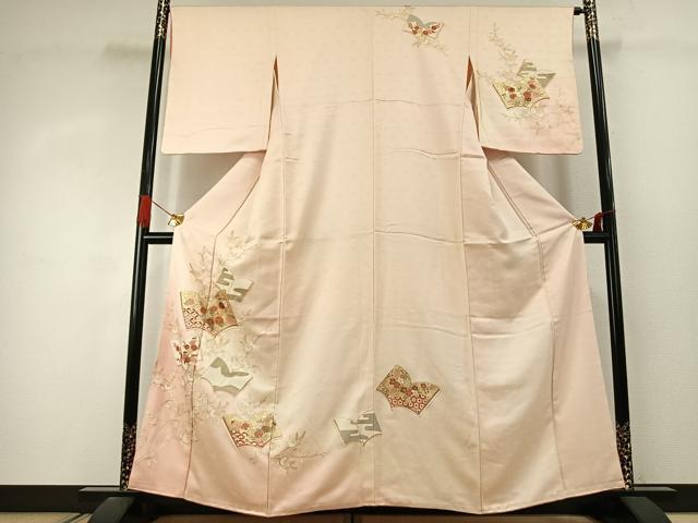 平和屋着物●訪問着 駒刺繍 冊子花文 暈し染め 金彩 鈴乃屋扱い 正絹 逸品 AABJ4279fy
