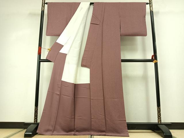 平和屋着物●上質な色無地 紋意匠 鴇浅葱色 正絹 逸品 AABJ4286fy