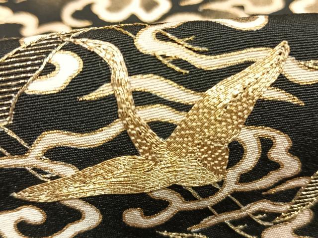 平和屋着物●豪華黒留袖 作家物 駒刺繍 飛鳥文 金糸 金彩 正絹 逸品 AABJ4289fy