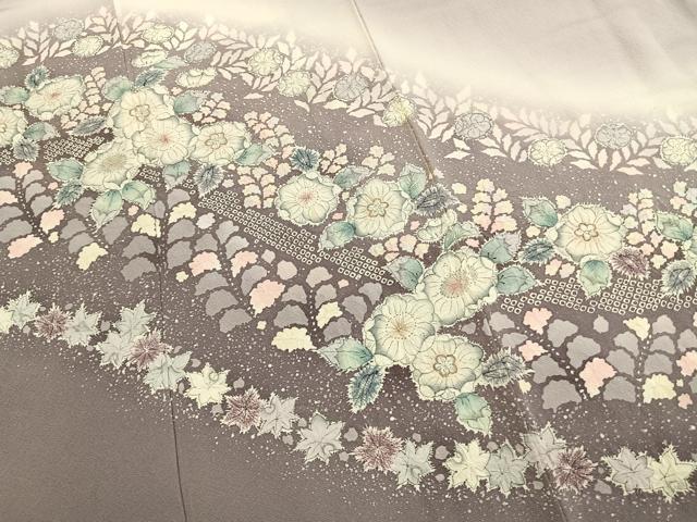 平和屋着物●越後十日町の一流染匠 桐屋・翠山工房 訪問着 絞り 辻が花 暈し染め 正絹 逸品 AABJ4291fy